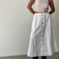 Ella Gauze Midi Skirt White