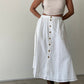 Ella Gauze Midi Skirt White